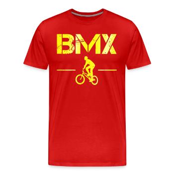BMX - Men's Premium Organic T-Shirt - red - Front - Damien (186cm)