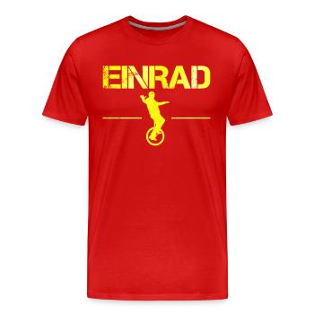 Einrad - Männer Premium Bio T-Shirt - Rot - Vorne - Damien (186cm)
