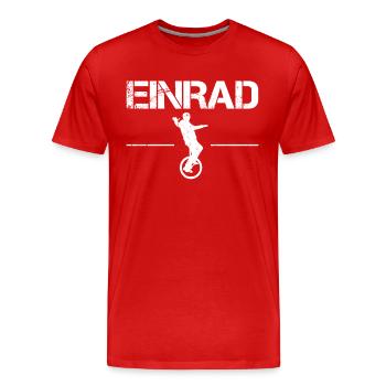 Einrad - Männer Premium Bio T-Shirt - Rot - Vorne - Damien (186cm)