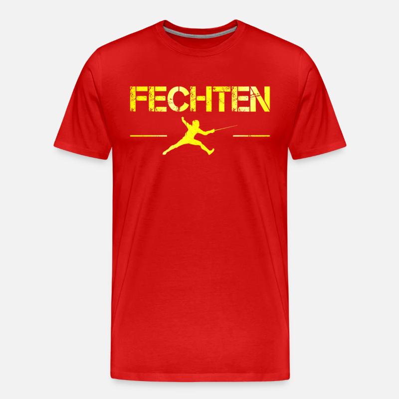 Fechten - Männer Premium Bio T-Shirt - Rot