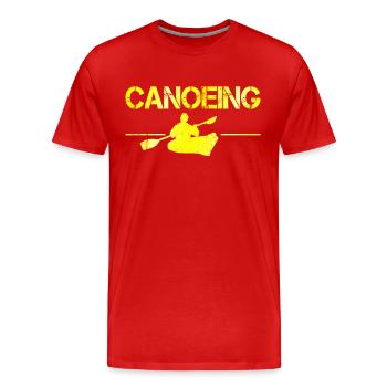 Canoeing - Men's Premium Organic T-Shirt - red - Front - Damien (186cm)