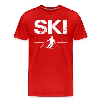 Ski - Men's Premium Organic T-Shirt - red - Front - Damien (186cm)