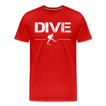 plonger - T-shirt bio Premium Homme - rouge - Devant - Damien (186cm)