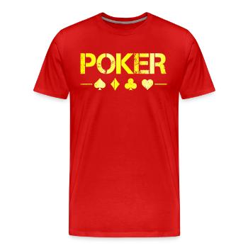 Poker - Männer Premium Bio T-Shirt - Rot - Vorne - Damien (186cm)