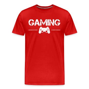 gaming - Männer Premium Bio T-Shirt - Rot - Vorne - Damien (186cm)