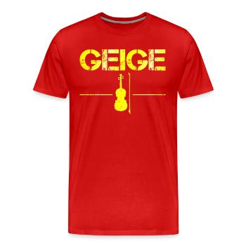 Geige - Männer Premium Bio T-Shirt - Rot - Vorne - Damien (186cm)