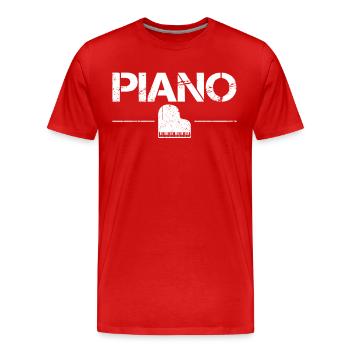 Klavier - Männer Premium Bio T-Shirt - Rot - Vorne - Damien (186cm)