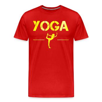 Yoga - Männer Premium Bio T-Shirt - Rot - Vorne - Damien (186cm)