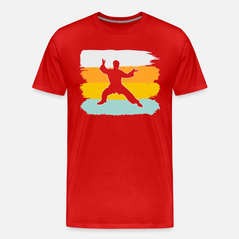 Kampfsport Retro - Männer Premium Bio T-Shirt - Rot