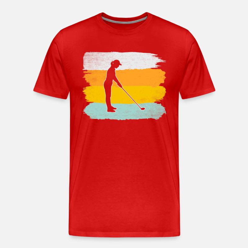 Golf Retro - Männer Premium Bio T-Shirt - Rot
