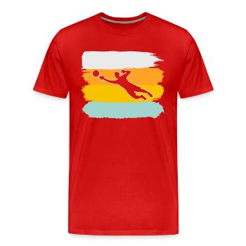 Gardien de but Rétro - T-shirt bio Premium Homme - rouge - Devant - Damien (186cm)