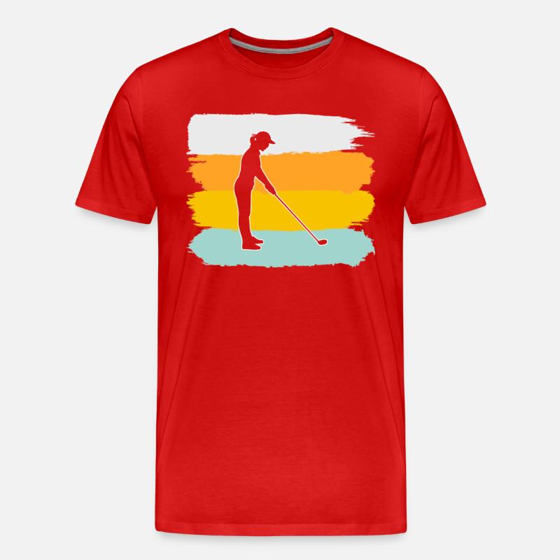 Golf Retro - Männer Premium Bio T-Shirt - Rot