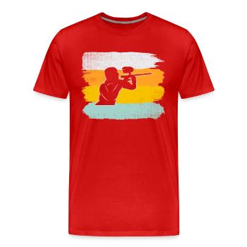 Paintball Rétro - T-shirt bio Premium Homme - rouge - Devant - Damien (186cm)