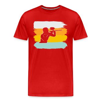 Paintball Rétro - T-shirt bio Premium Homme - rouge - Devant - Damien (186cm)