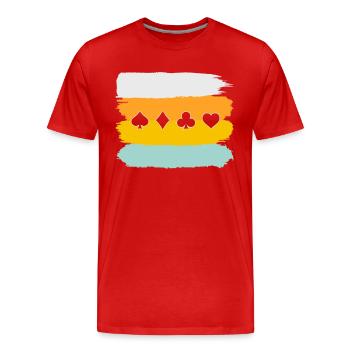 Poker Rétro - T-shirt bio Premium Homme - rouge - Devant - Damien (186cm)