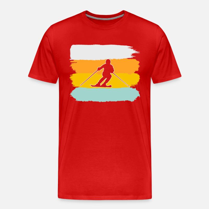 Ski Retro - Männer Premium Bio T-Shirt - Rot