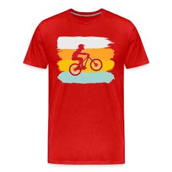 Vélo de montagne Rétro - T-shirt bio Premium Homme - rouge - Devant - Damien (186cm)