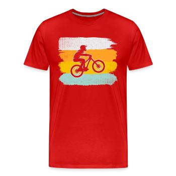 Vélo de montagne Rétro - T-shirt bio Premium Homme - rouge - Devant - Damien (186cm)