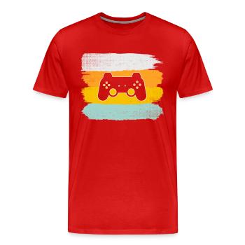 Gaming Retro - Men's Premium Organic T-Shirt - red - Front - Damien (186cm)