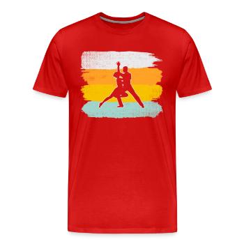 Dancing Retro - Men's Premium Organic T-Shirt - red - Front - Damien (186cm)