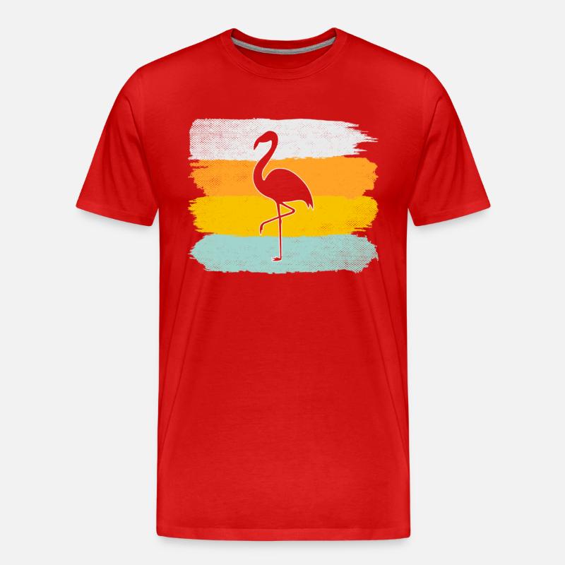 Flamingo Retro - Männer Premium Bio T-Shirt - Rot