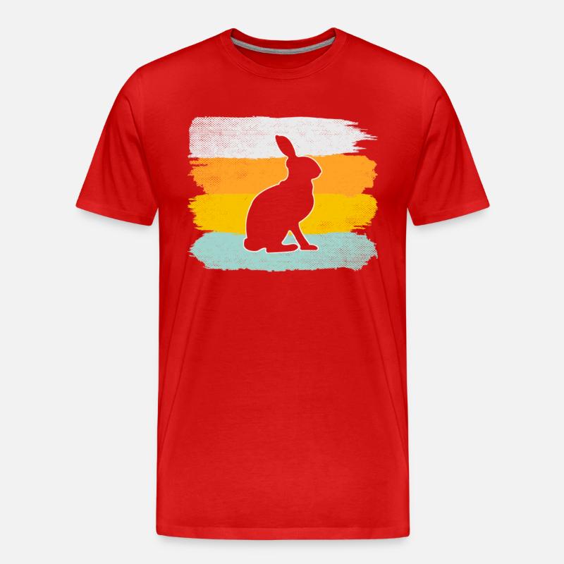Hase Retro - Männer Premium Bio T-Shirt - Rot