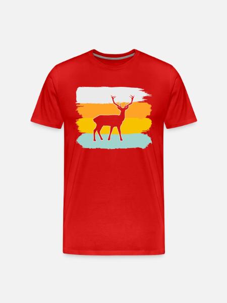 Hirsch Retro - Men's Premium Organic T-Shirt - red