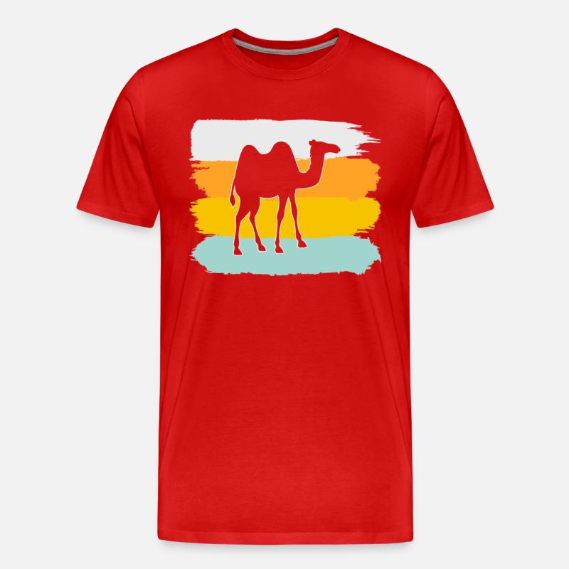 Kamel Retro - Männer Premium Bio T-Shirt - Rot