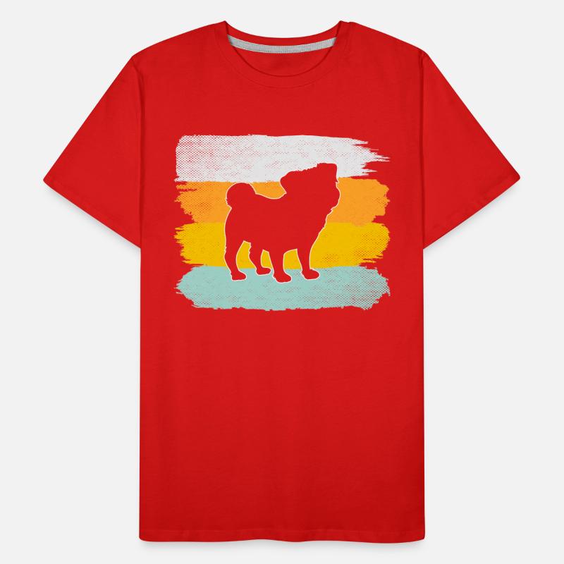 Mops Retro Männer Premium Bio T-Shirt