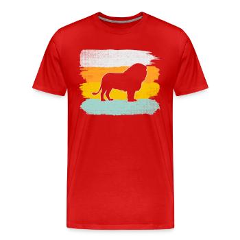 Leo Rétro - T-shirt bio Premium Homme - rouge - Devant - Damien (186cm)