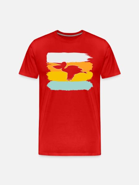 Pelikan Retro - Men's Premium Organic T-Shirt - red