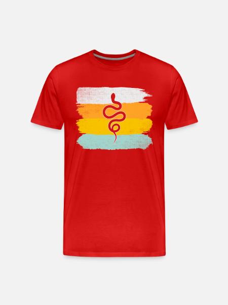Serpent Rétro - T-shirt bio Premium Homme - rouge