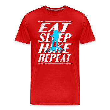 Alimentation Sommeil Randonnée - T-shirt bio Premium Homme - rouge - Devant - Damien (186cm)
