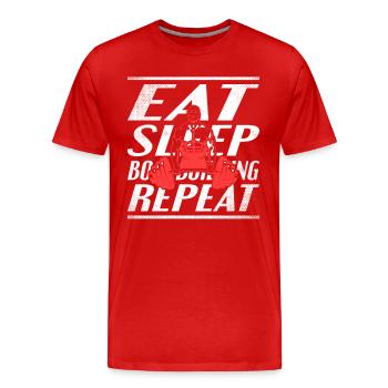 Alimentation Sommeil Musculation - T-shirt bio Premium Homme - rouge - Devant - Damien (186cm)