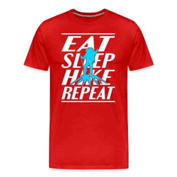 Alimentation Sommeil Randonnée - T-shirt bio Premium Homme - rouge - Devant - Damien (186cm)