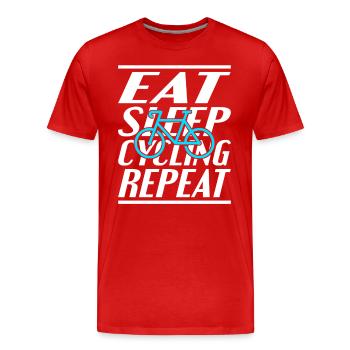 Alimentation Vélo de couchage - T-shirt bio Premium Homme - rouge - Devant - Damien (186cm)