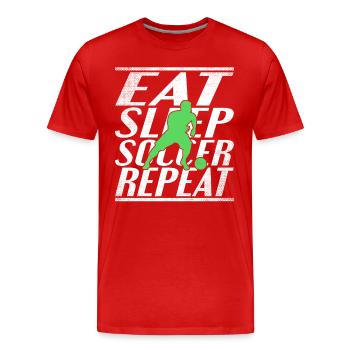 Alimentation Sommeil Football - T-shirt bio Premium Homme - rouge - Devant - Damien (186cm)