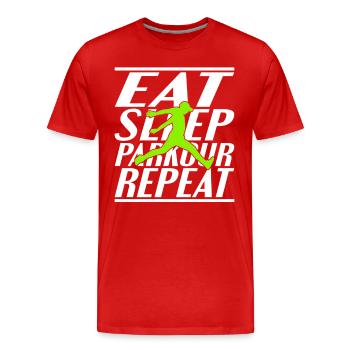 Nourriture Dormir Parkour - T-shirt bio Premium Homme - rouge - Devant - Damien (186cm)
