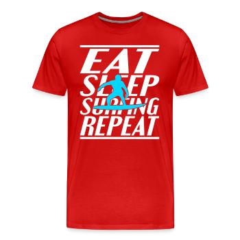 Alimentation Sommeil Surf - T-shirt bio Premium Homme - rouge - Devant - Damien (186cm)