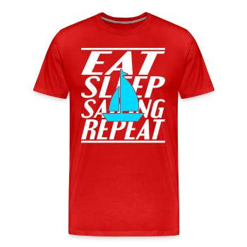 Alimentation Sommeil Voile - T-shirt bio Premium Homme - rouge - Devant - Damien (186cm)