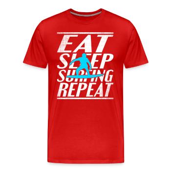 Alimentation Sommeil Surf - T-shirt bio Premium Homme - rouge - Devant - Damien (186cm)