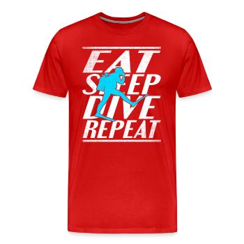 Alimentation Sommeil Plongée - T-shirt bio Premium Homme - rouge - Devant - Damien (186cm)