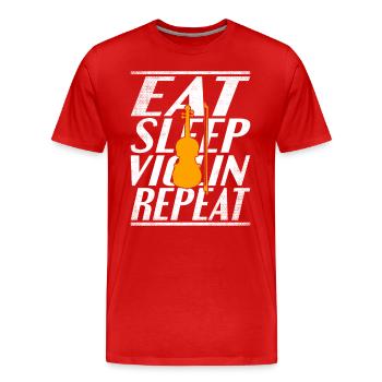 Manger du violon endormi - T-shirt bio Premium Homme - rouge - Devant - Damien (186cm)