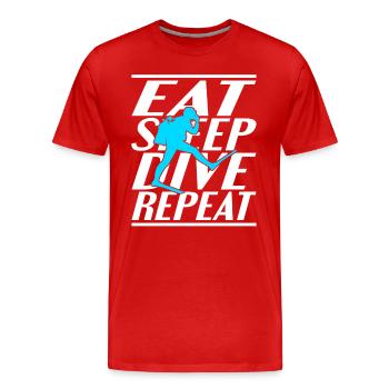 Alimentation Sommeil Plongée - T-shirt bio Premium Homme - rouge - Devant - Damien (186cm)