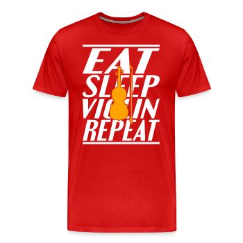 Manger du violon endormi - T-shirt bio Premium Homme - rouge - Devant - Damien (186cm)
