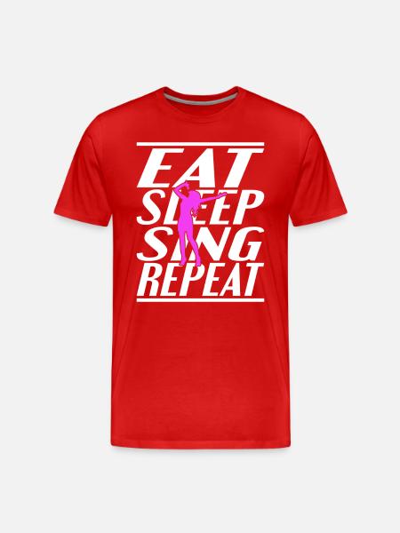 Eating Sleeping Singing - Men's Premium Organic T-Shirt - red