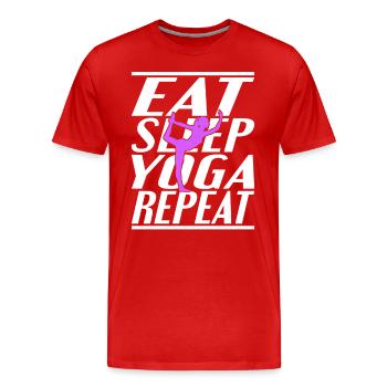 Alimentation Sommeil Yoga - T-shirt bio Premium Homme - rouge - Devant - Damien (186cm)