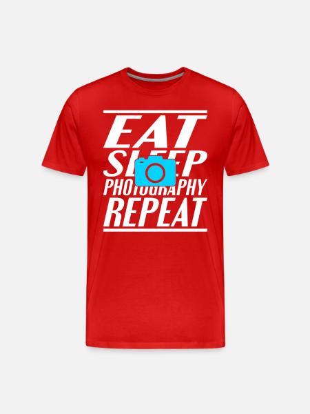 Food Sleeping Photography - Men's Premium Organic T-Shirt - red
