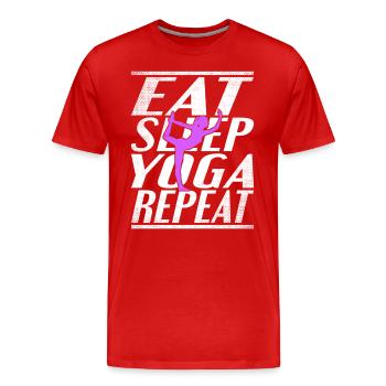 Alimentation Sommeil Yoga - T-shirt bio Premium Homme - rouge - Devant - Damien (186cm)