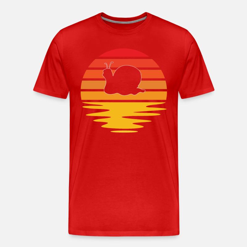 Schnecke Retro - Männer Premium Bio T-Shirt - Rot